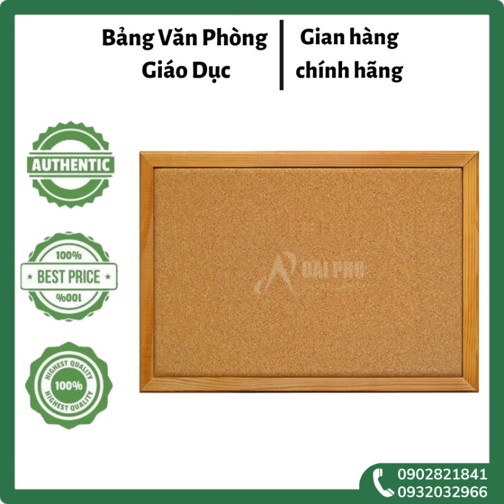 Bảng Ghim Bần (LIE) Khung Gỗ Thông Kích Thước 120x240 cm Tặng Hộp Đinh Ghim