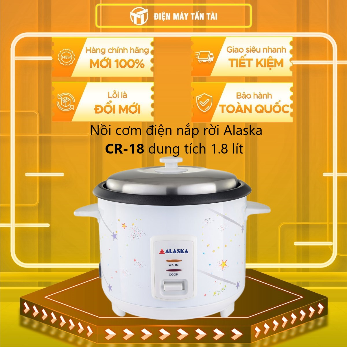 CR18 - NỒI CƠM ĐIỆN NẮP RỜI ALASKA CR18 - Hàng chính hãng