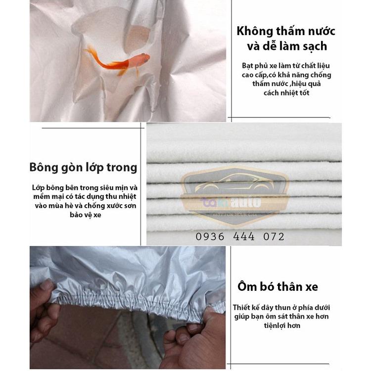 Bạt trùm xe ô tô vải dù , áo bạt phủ trùmkhông thấm nước bảo vệ xe oto 7 chỗ