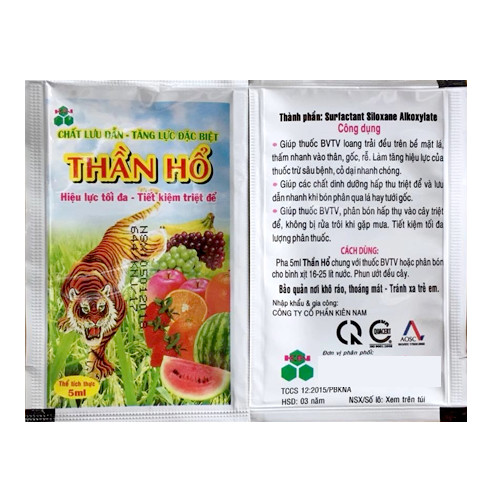 THẦN HỔ - GÓI 5 ML - TĂNG CƯỜNG KHẢ NĂNG HẤP THU DINH DƯỠNG VÀ THUỐC BẢO VỆ THỰC VẬT - HỖ TRỢ BÁM DÍNH