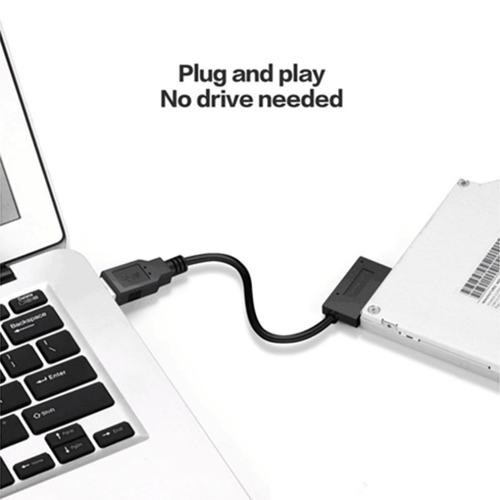 Grwibeou USB 2.0 đến mini SATA II 7 6 13Pin Bộ chuyển đổi bộ chuyển đổi cho máy tính xách tay CD/DVD ROM SLIMLINE Drive Converter HDD Caddy