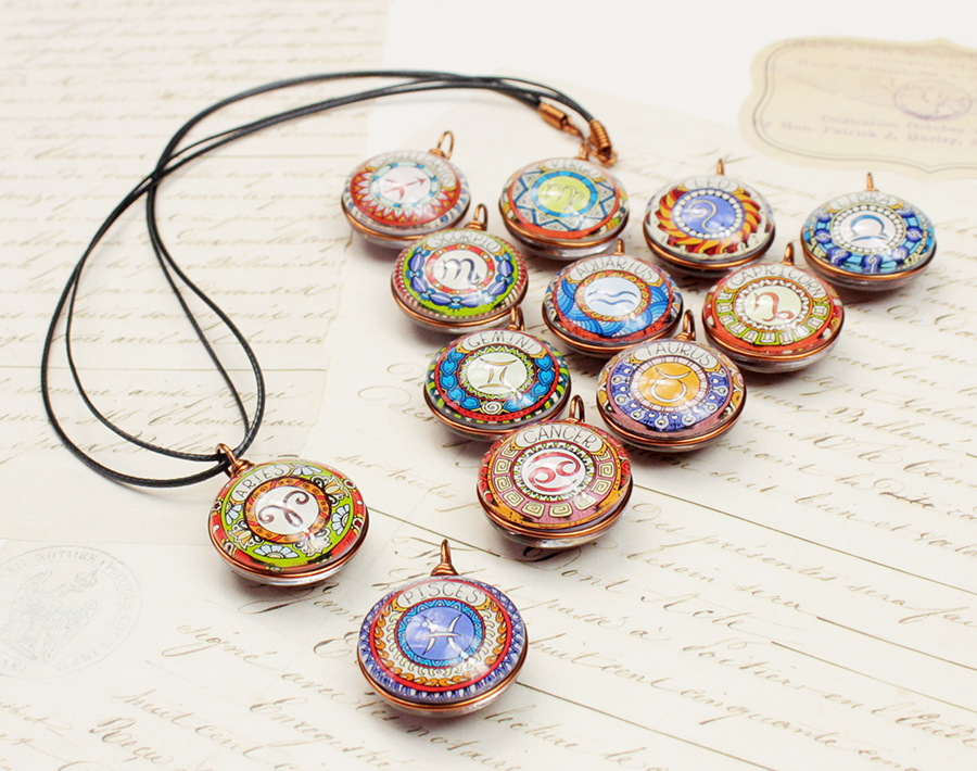 Dây chuyền 12 cung hoàng đạo Zodiac màu sắc tươi sáng 06647-MDC0012