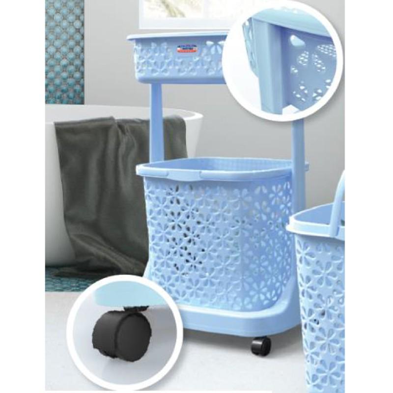 Kệ bông nhựa DUY TÂN 2 tầng có bánh xe - 14303
