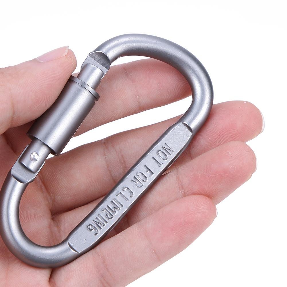 Combo 2 Móc Đa Năng Móc Khóa Nhôm Đi Phượt Carabiner Chữ D Khoá Xoay 8cm