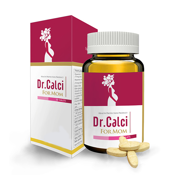 Thực phẩm chức năng Dr.Calci for Mom viên uống bổ sung Canxi hữu cơ từ Tảo Biển Đỏ cho bà bầu - không gây táo bón