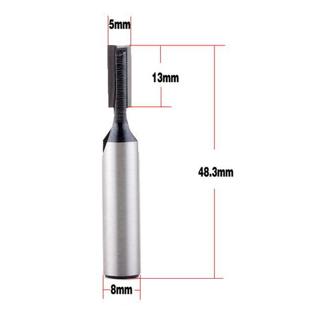 7Pcs 8mm Shank Carbide Tipped Cleaning Bottom Router Bits 5-18mm Cutting Dia
