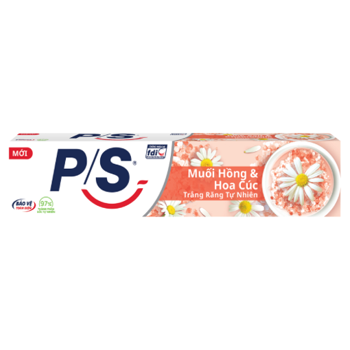 Bộ 3 Kem Đánh Răng P/S Trắng Răng Lành Tính - 100% Kiểm Chứng 230g/ hộp- Muối Hồng &amp; Hoa Cúc