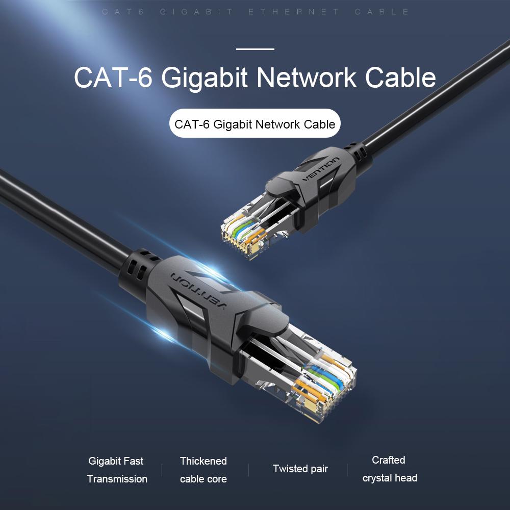 Cáp VENTION Ethernet Cat 6 Cáp mạng phẳng tốc độ nhanh Gigabit Cáp LAN RJ45 cho doanh nghiệp gia đình 40m / 131,23ft