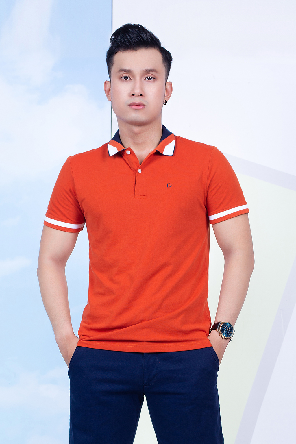 Hình ảnh Áo Polo Nam Slim Fit Cổ Dệt Dmax PL0S129