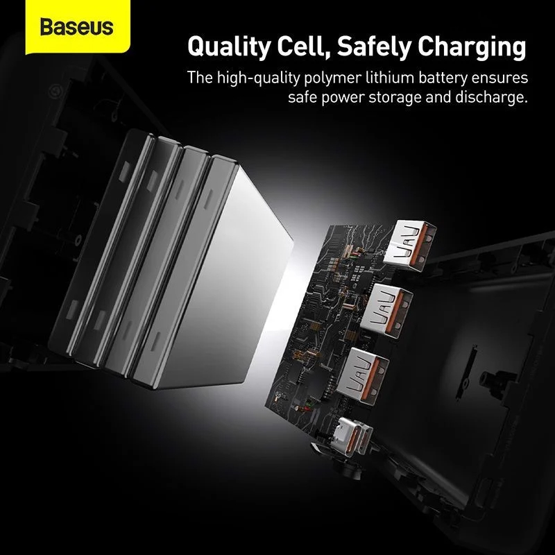 Sạc Dự Phòng OS-Baseus Adaman Digital Display Fast Charge Power Bank 40000mAh 22.5W Black (Kèm cáp USB to C 30cm) (Hàng chính hãng)