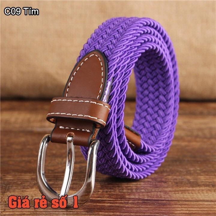 Thắt lưng nữ vải dù co giãn bản 2,5 cm -nhóm màu trơn