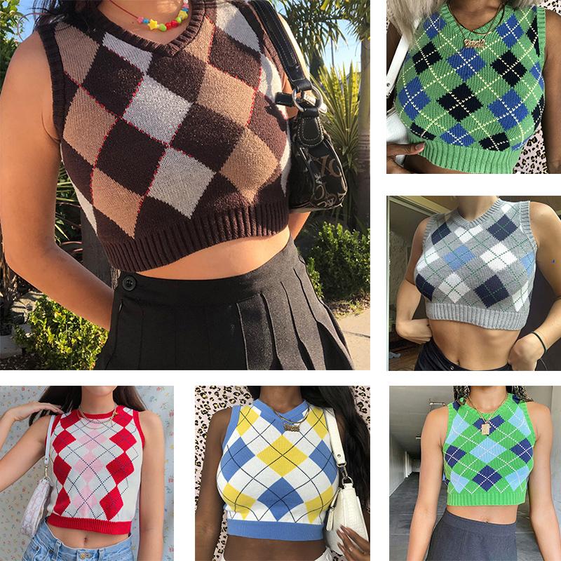 Áo Len Không Tay Cổ V Có 9 Màu Cho Nữ