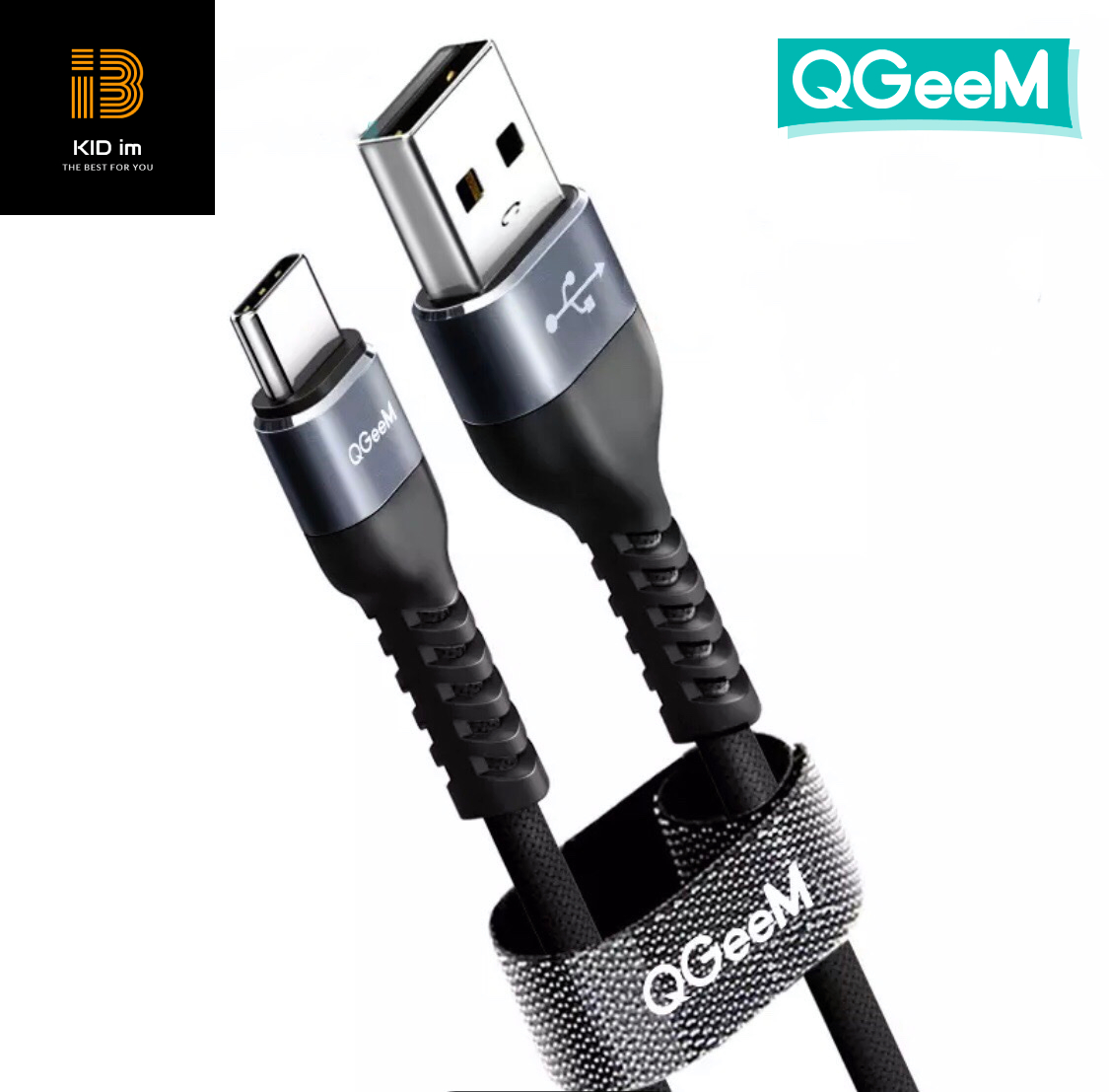 Cáp sạc nhanh QGeeM USB Type C 3A dài 2m - Hàng chính hãng