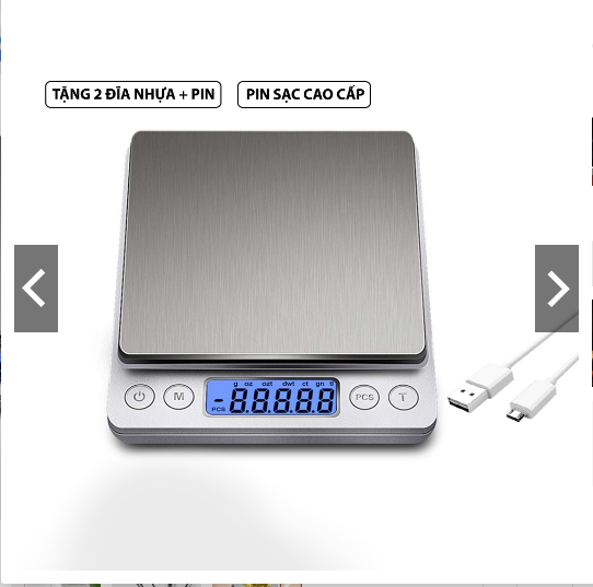 Cân Điện Tử Mini Cao Cấp 2021 0.01g - 3kg - Nhỏ Gọn, Siêu Chính Xác, Thép Không Gỉ, Màn LCD -Tặng 2 Đĩa Cân Và Pin