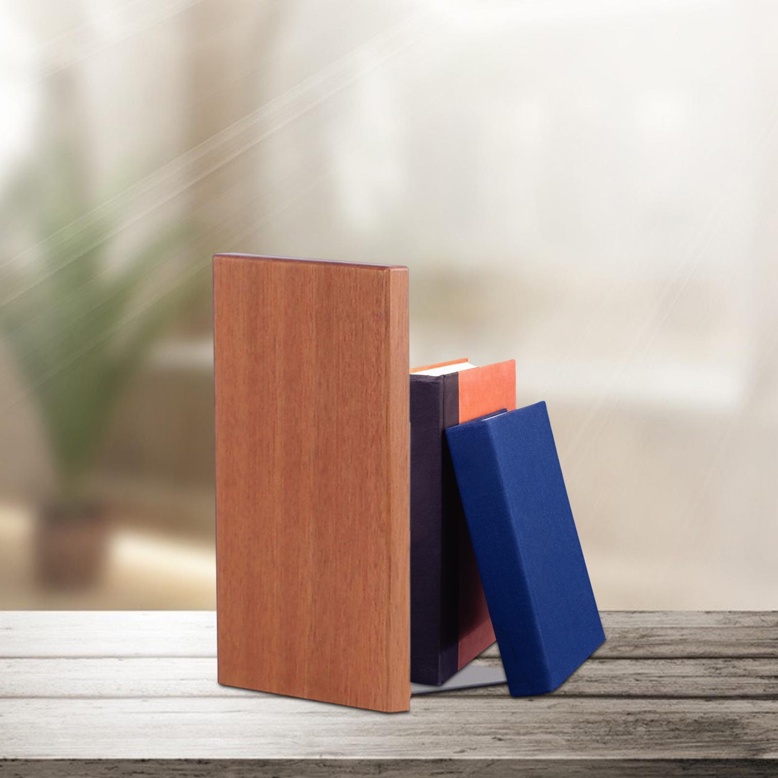 Wooden Bookend Book Holder Decoration for Heavy Books Magazines Video Games
