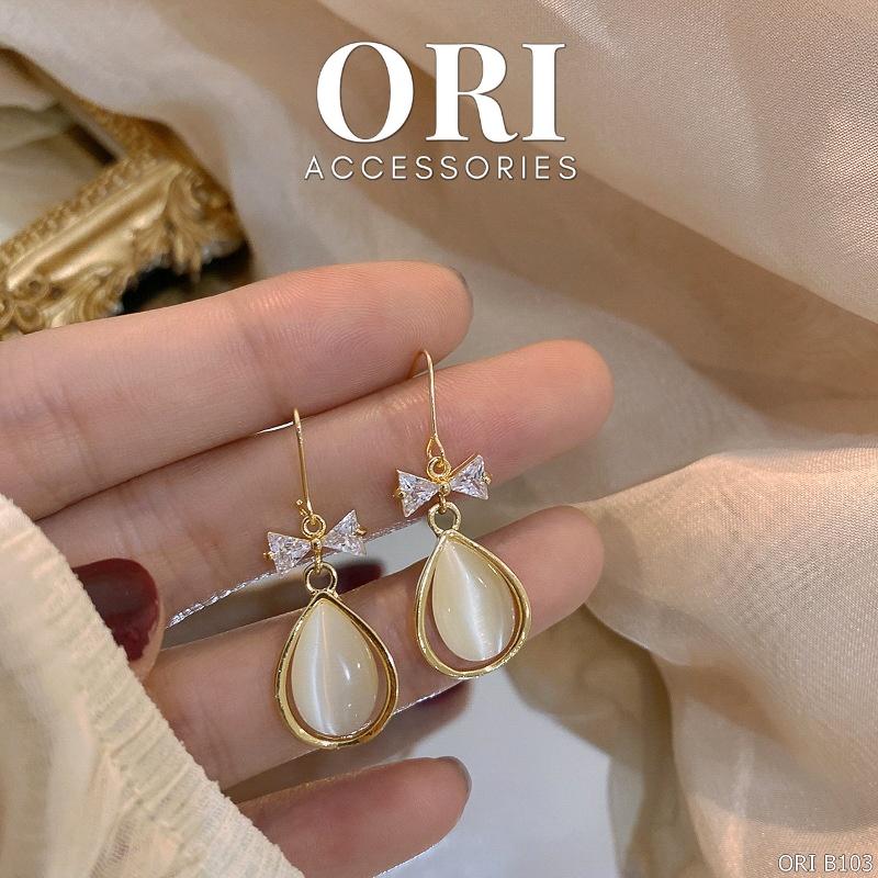 Khuyên tai nữ họa tiết giọt nước Viva độc đáo sang trọng ORI ACCESSORIES B103