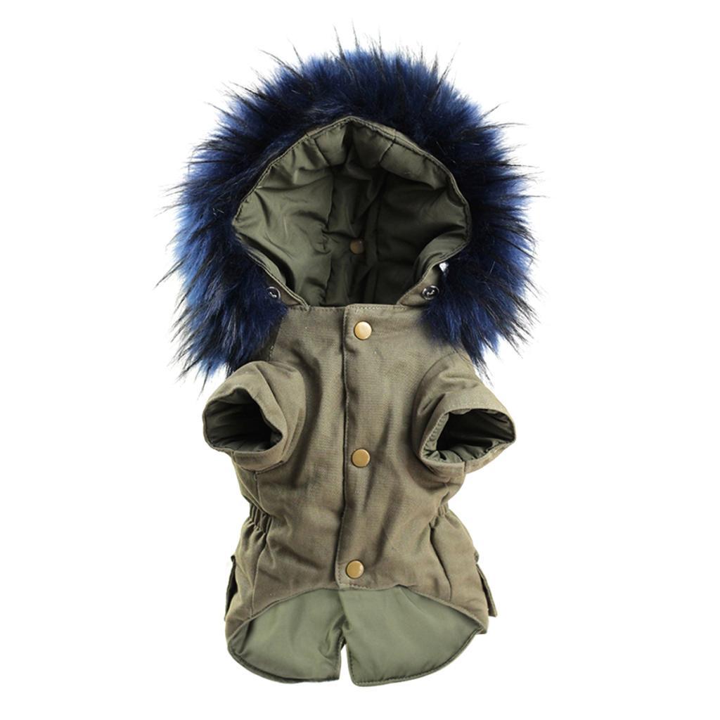 Elasticated  Collar Dog Coat Winter Small Pet Cat Jacket Clothes Apparel