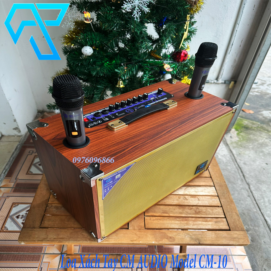 Loa Xách Tay C M audio Model CM-10 bass 25 8 nút điều chỉnh Vỏ gỗ sơn bóng mặt lưới kim loại hàng chính hãng nhập khẩu mẫu mới nhất 2023 bảo hành 6 tháng