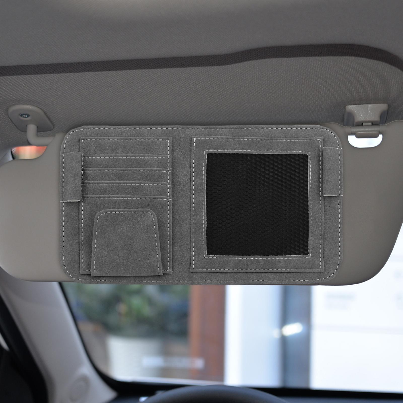 Car Sun Visor Organizer Sun Visor Pouch Multifunctional Storage Pocket Visor Storage Bag for Storing Cards SUV Truck Men Women