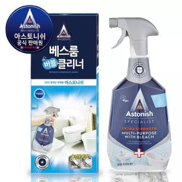 Bình Xịt Tẩy Vết Bẩn Nhà Tắm Astonish -Hiệu Quả Với Vòi Tắm Bồn Tắm Mặt Đá Ceramic Vách Kính- SẢN XUẤT ANH QUỐC