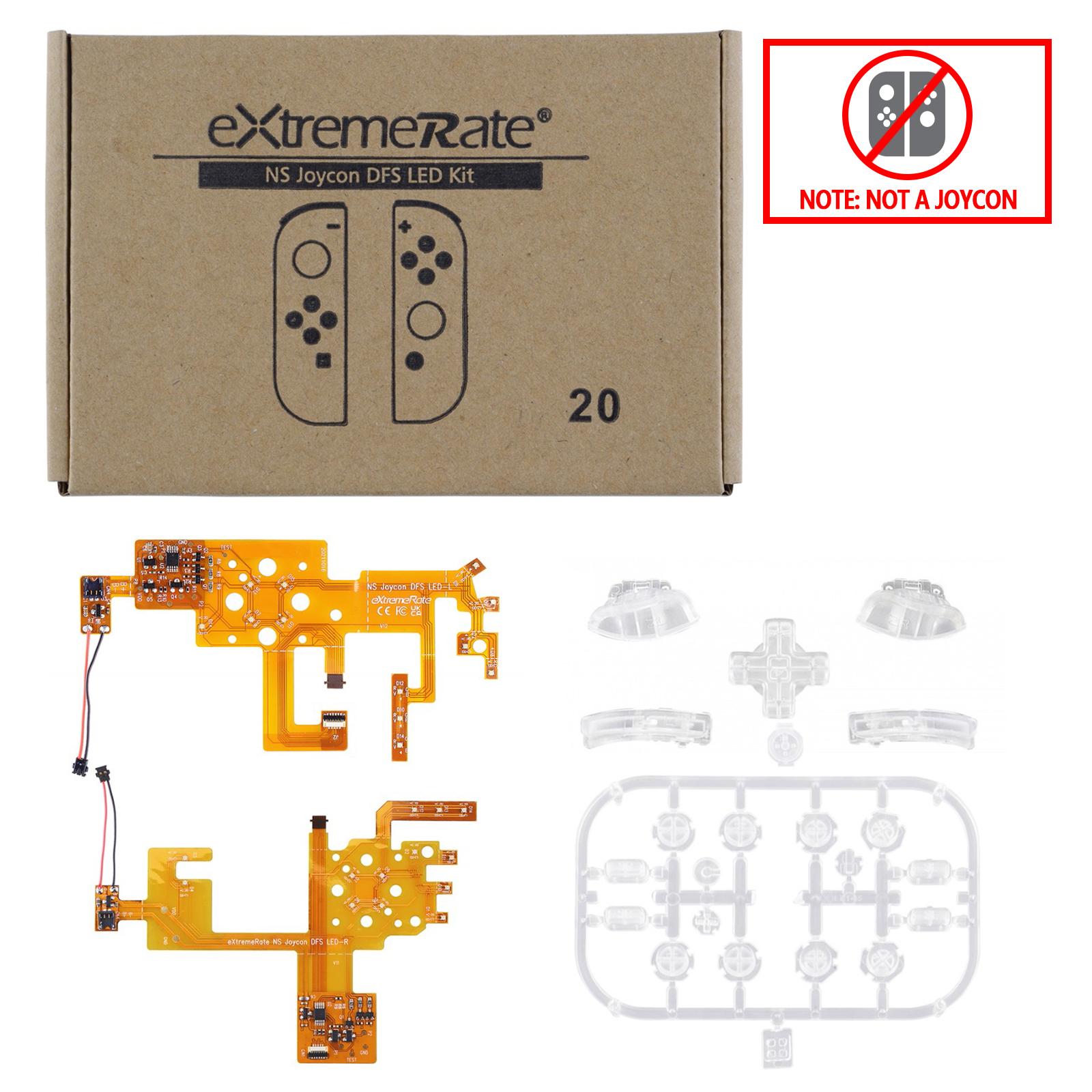 EXtremeRate 7 màu 9 chế độ Bộ đèn LED Joycon DFS, các nút mặt kích hoạt ABXY phát sáng nhiều màu cho công tắc NS