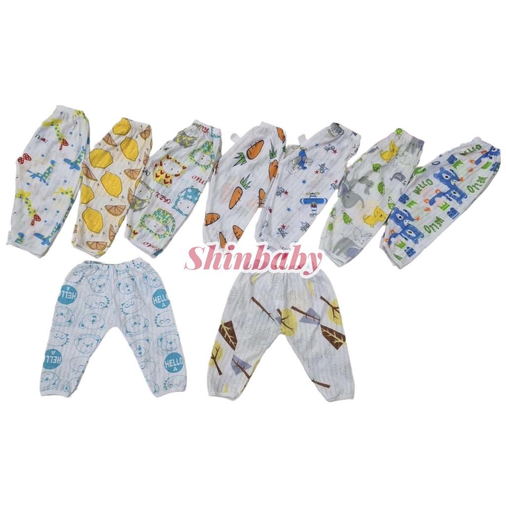 Set 10 quần dài cotton giấy mỏng mát cho bé với nhiều họa tiết đáng yêu