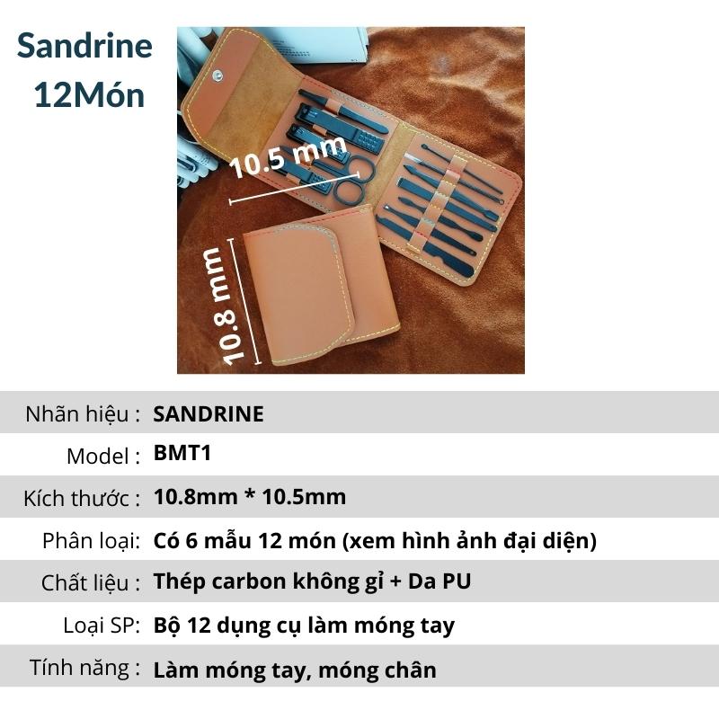 Bộ Bấm Móng Tay Cao Cấp Thép Không Gỉ - Bộ Cắt Móng Tay Tiện Lợi – Dụng Cụ Làm Móng Sandrine BMT1 - Hàng Chính Hãng