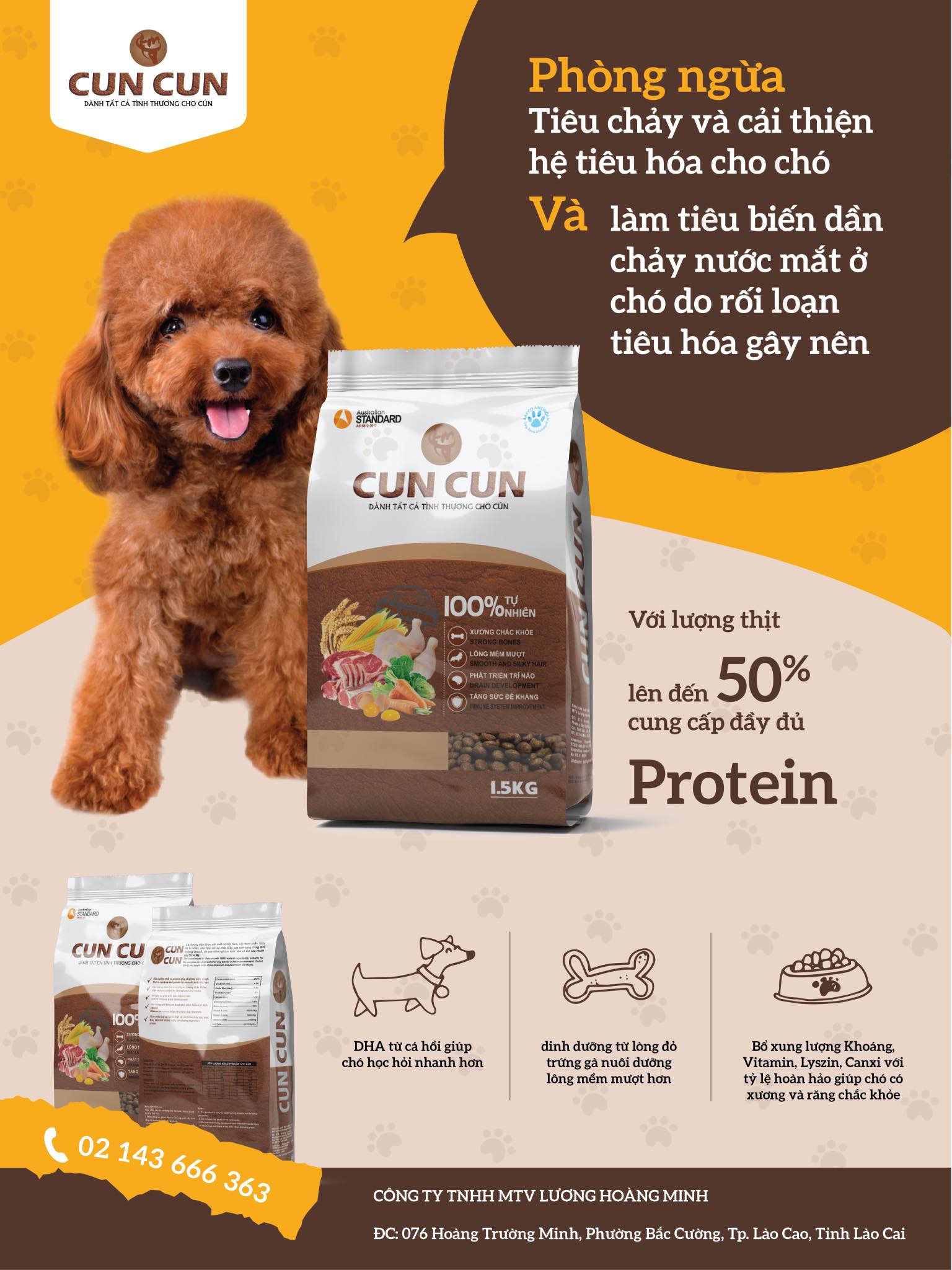 Thức ăn cho chó Cuncun DOG PLUS++ (Hạt chó mini gói 1,2kg)