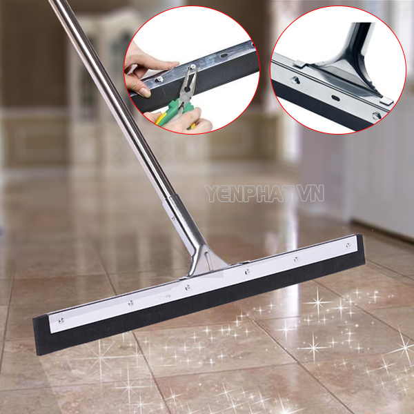 Cây gạt nước sàn công nghiệp inox cán dài bản 55cm