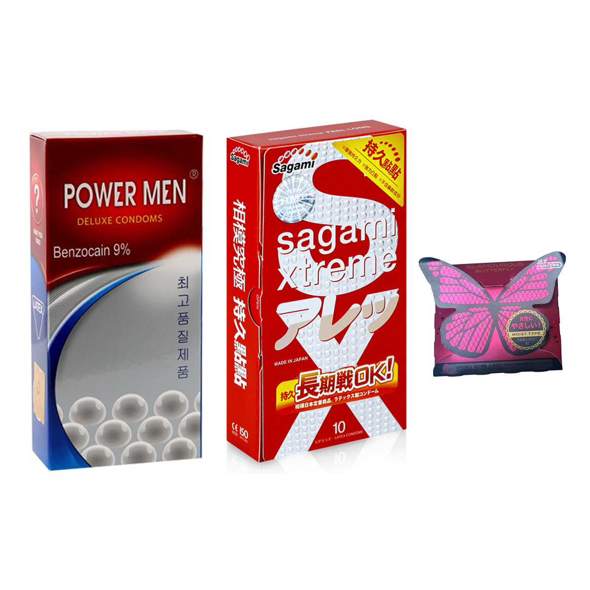 BCS Chống Xuất Tinh Sớm Power Men Ngọc Trai Và Bcs Kéo Dài Thời Gian Quan Hệ Có Gai Sagami Xtreme Feel Long + Bcs Jex 1 Chiếc - Hàng Chính Hãng 100% - Che Tên Sản Phẩm