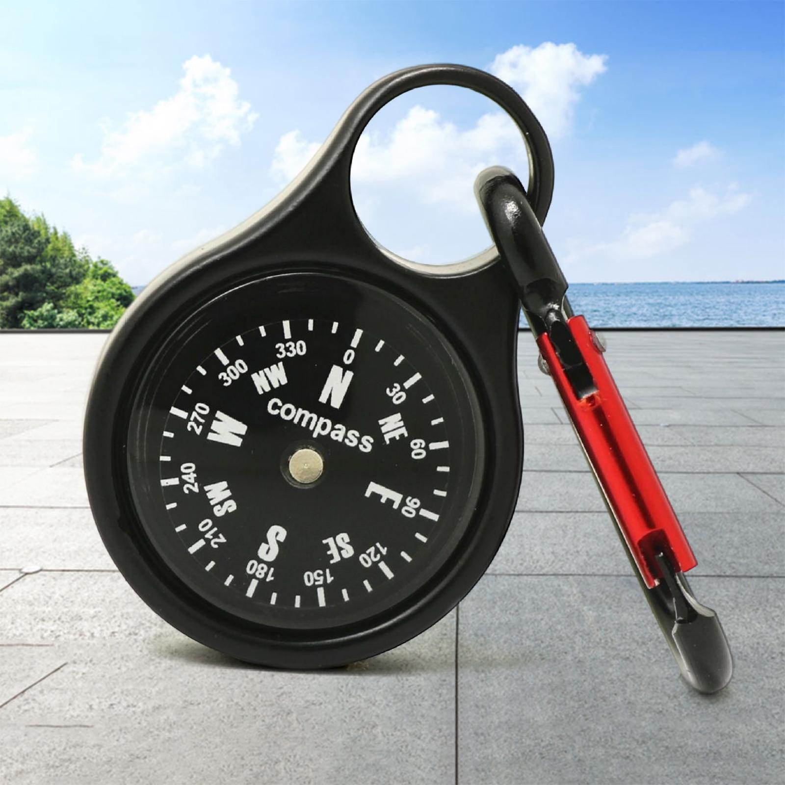 Portable Carabiner Compass Small Compass for Outdoors Emergency Survival Camping