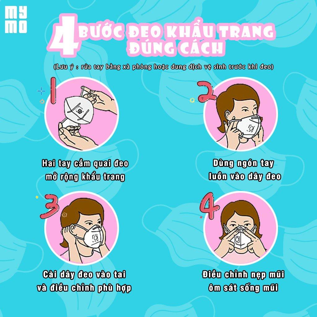 Khẩu trang trẻ em Mymo Mask N95 for kids X2 lớp vi lọc cao phân tử kháng khuẩn 99%