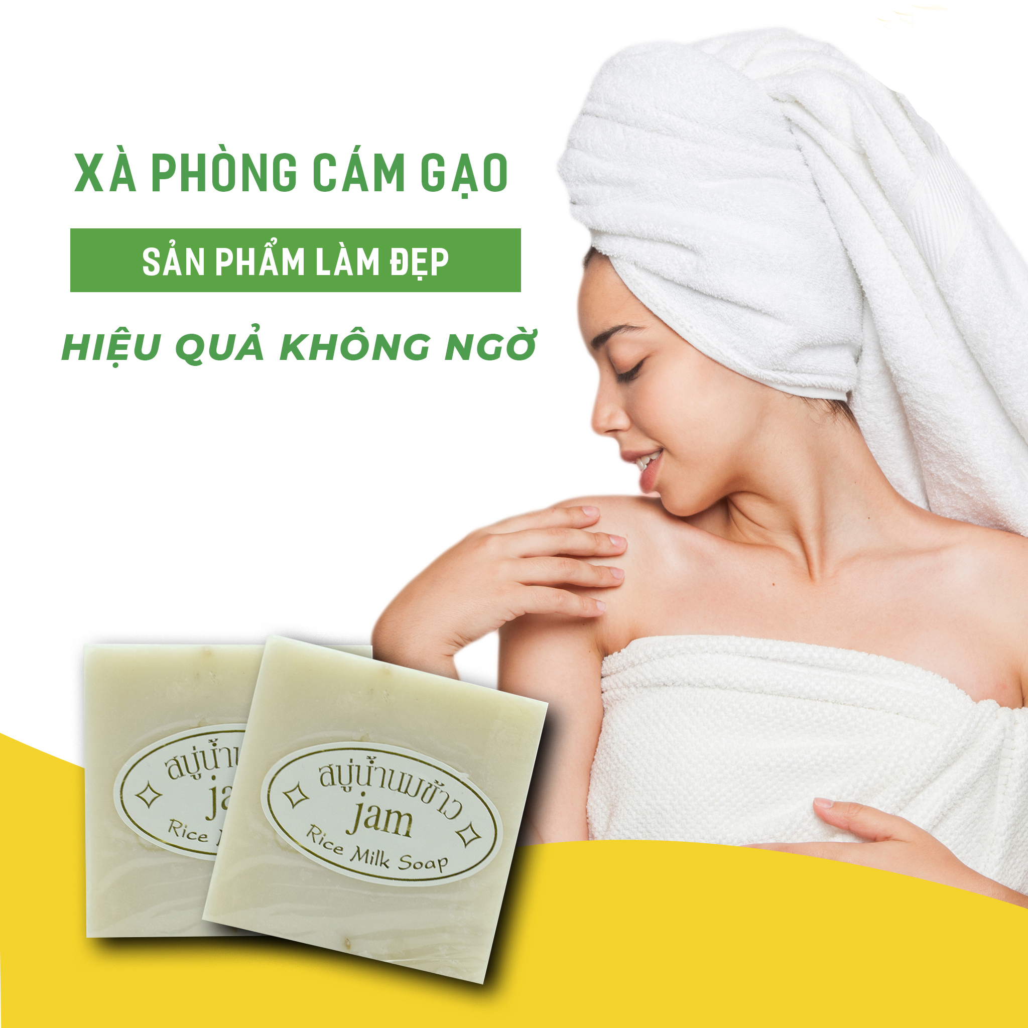 12 Cục Xà Phòng Cám Gạo Thái Lan Jam Rice Milk Soap