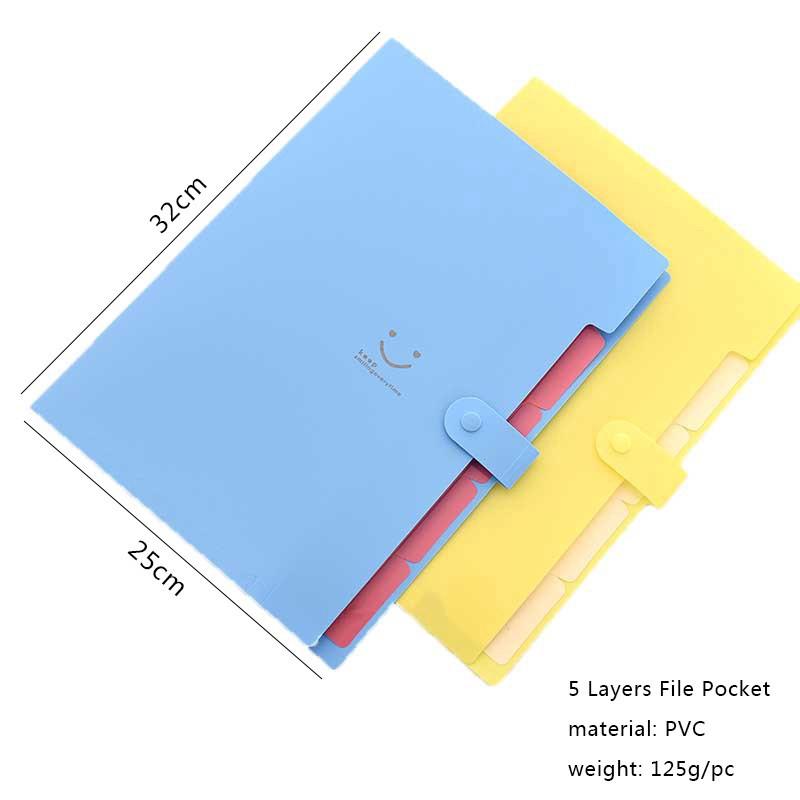 Túi đựng tài liệu A4 dạng 5 ngăn Mặt Cười cứng cáp dày dặn bảo quản tài liệu hồ sơ tiện dụng TMBooks