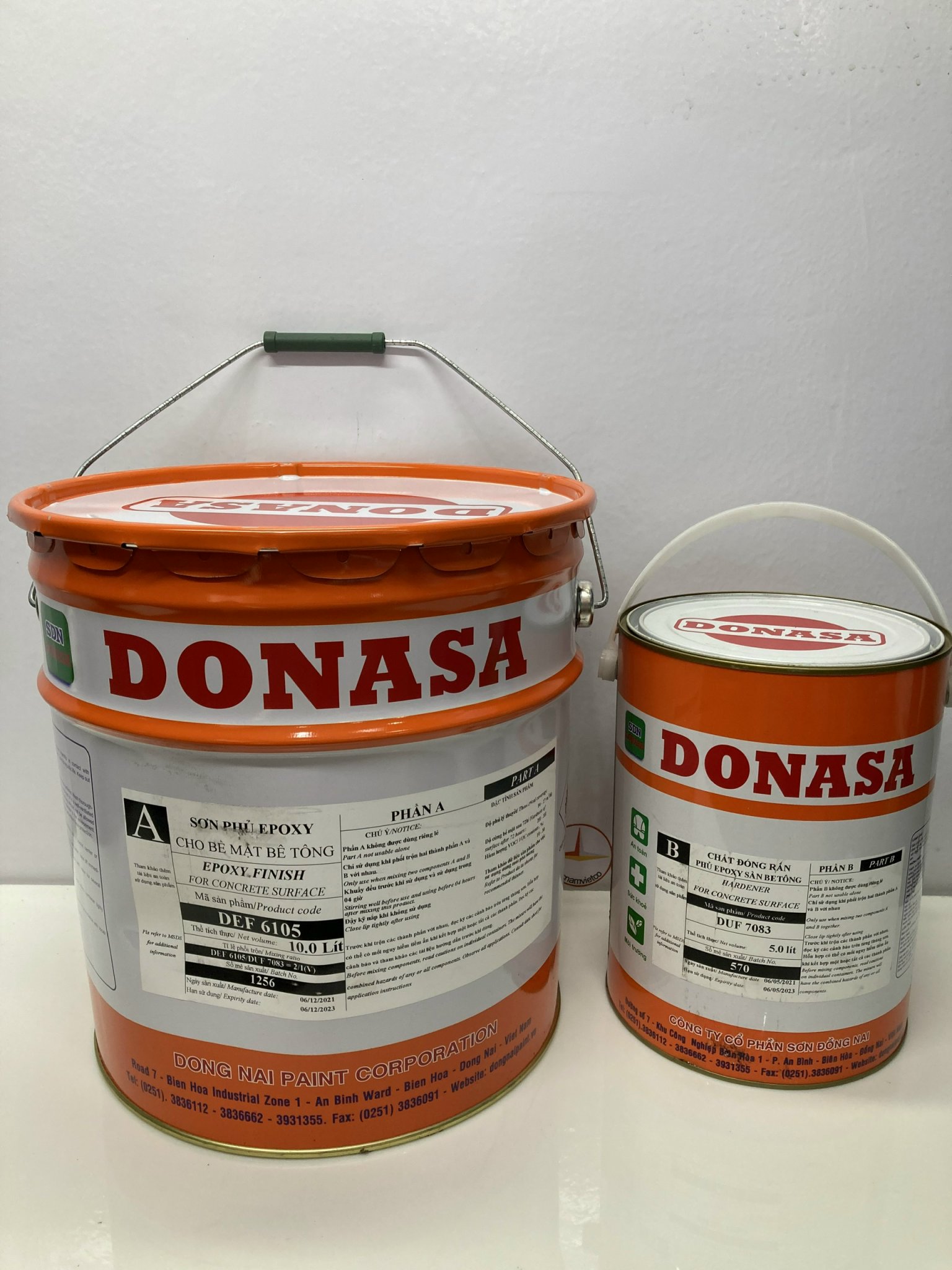 Sơn sàn bê tông Donasa /Floor coating Paint màu vàng DEF 6105 3L