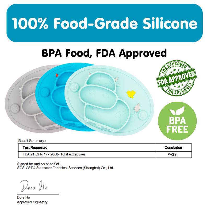 Qshare Bé Ốp Dẻo Silicon Bộ Đồ Ăn Trẻ Em Thực Phẩm Ăn Đựng Placemat Trẻ Sơ Sinh Món Tô