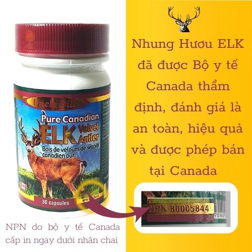Nhung Hươu Uncle Bill Pure Canadian Elk Hộp 30 Viên, Nhập Khẩu Canada, Từ 75 Phần Nhung Tươi Yên Ngựa Của Loài Hươu Đỏ Sừng Tấm (Cervus Elaphus Canadensis) Mới Tạo Ra 1 Phần Nhung Hươu Tinh Chất, Món Quà Sức Khoẻ 