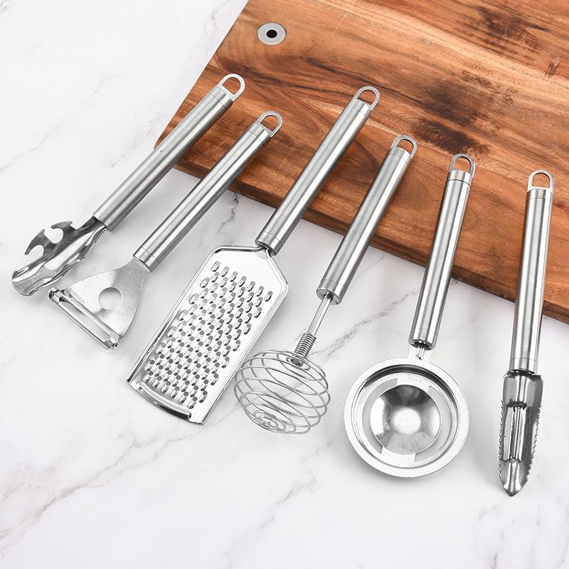 6 Cái/bộ Vật Dụng Nhà Bếp Bộ Thép Không Gỉ Máy Đánh Trứng Inox Xay Dưa Máy Bào Món Dụng Cụ Gắp Cá Quy Mô Máy Bào