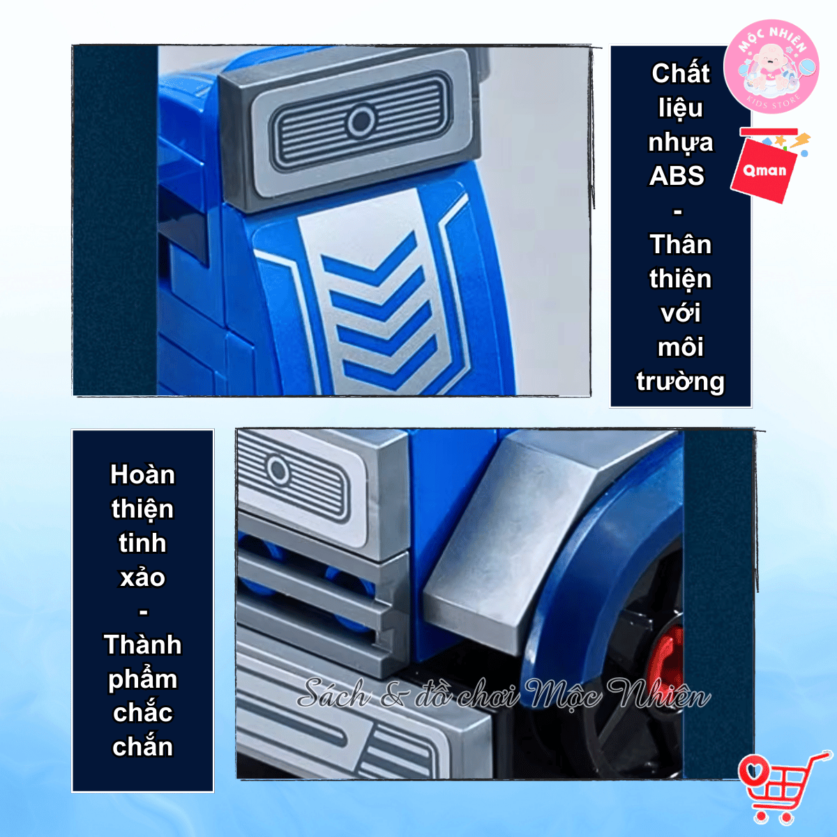 Đồ chơi lắp ráp, xếp hình Qman 42206 - Tàu hỏa hơi nước vintage (517 mảnh ghép)
