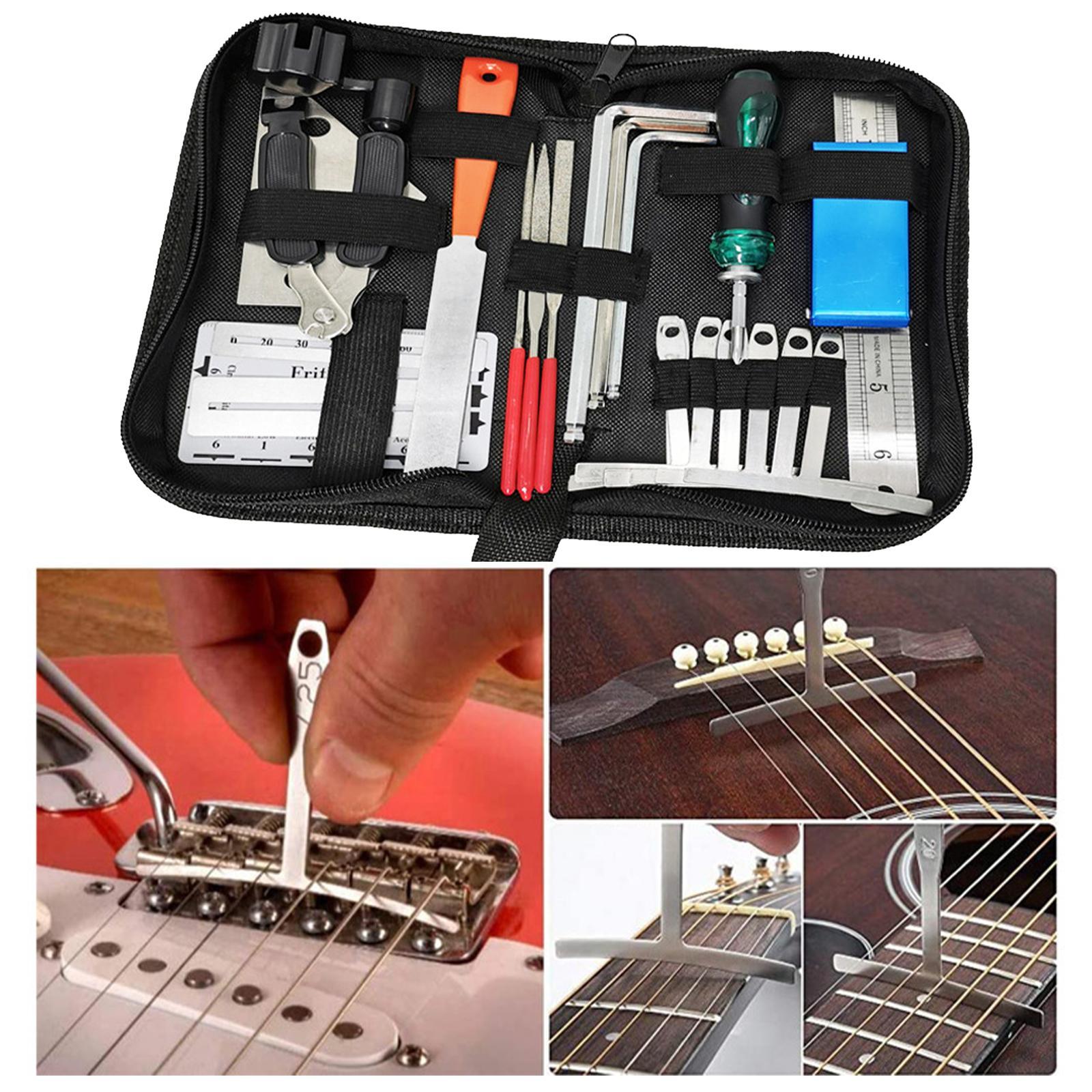 25xGuitar Tool Kit Guitar Maintenance Tool Kit for Acoustic Electric Guitar