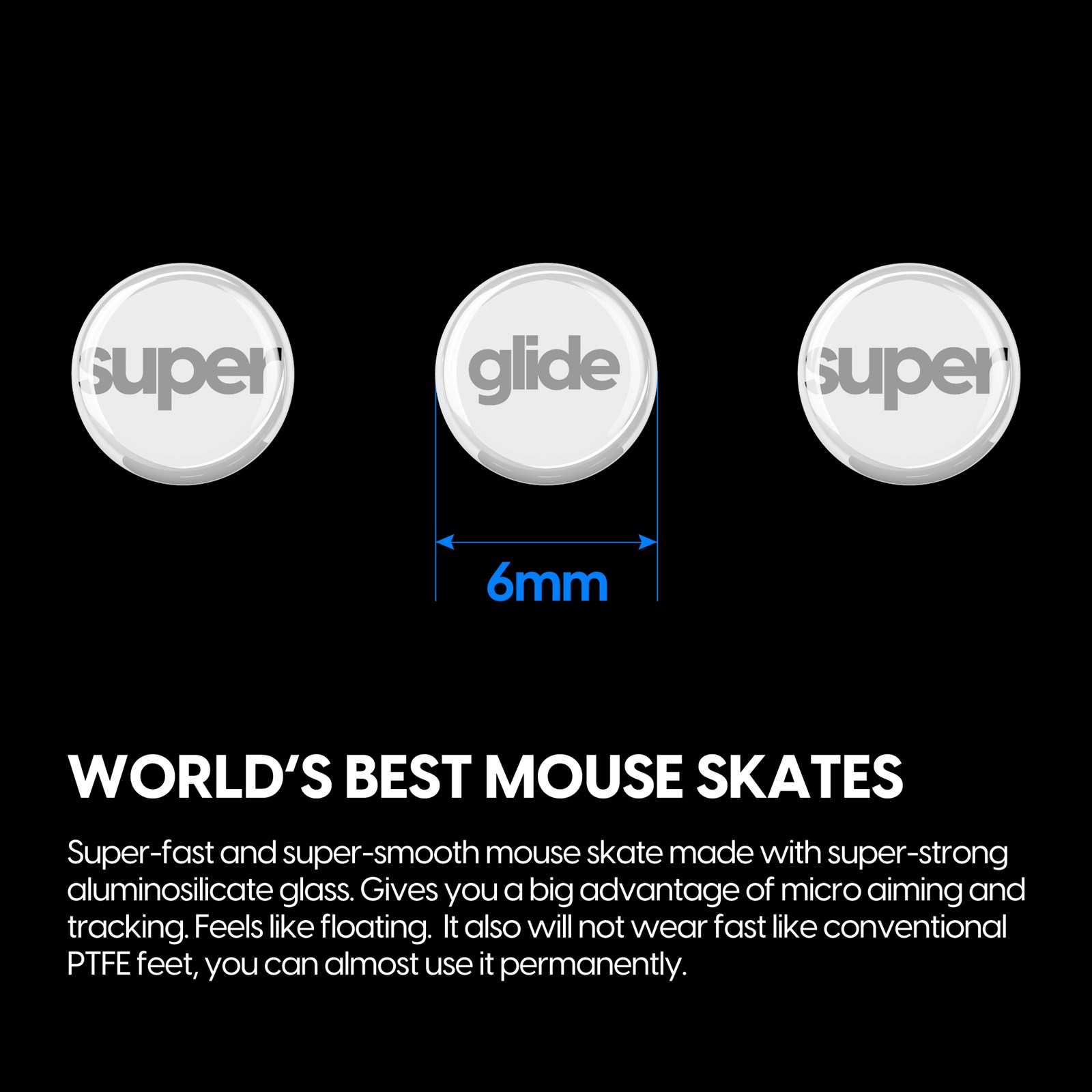 Feet chuột Pulsar Superglide - 6mm Dot Skates - Hàng Chính Hãng