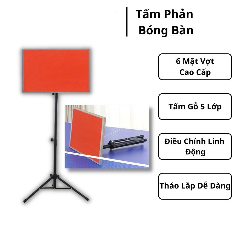 Tấm phản bóng - Bộ thiết bị luyện tập tại nhà - 6 mặt vợt thi đấu cao cấp