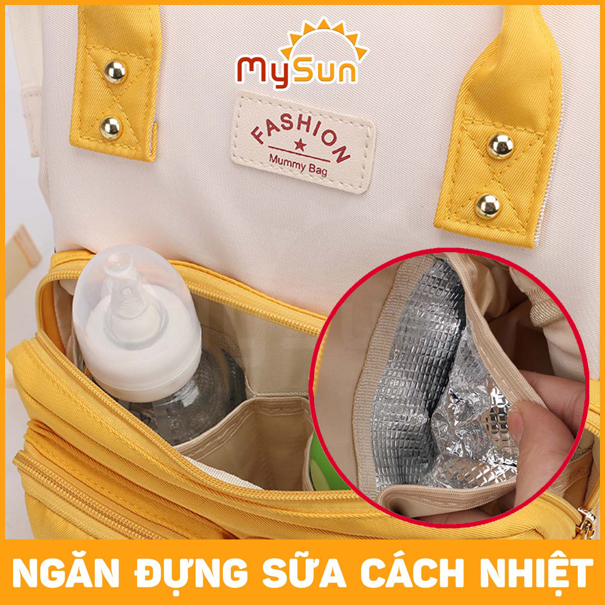 Túi đựng bỉm sữa đa năng cho mẹ và bé size to phong cách Hàn Quốc MySun Fashion
