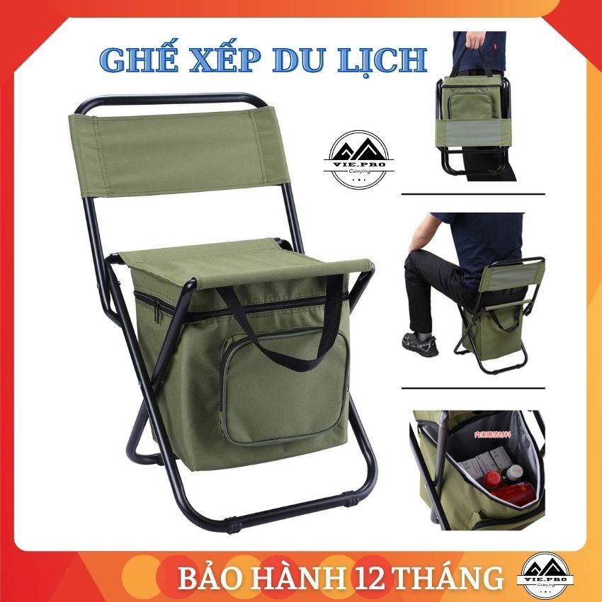 Ghế Xếp Du Lịch Gấp Gọn Đi Dã ngoại Cắm Trại Ngồi Câu Cá Khung Thép Chịu Lực 260 Kg