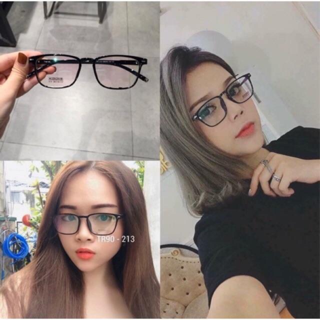 Gọng kính cận vuông 213, nhựa dẻo cho cả nam và nữ - Tiệm kính Candy