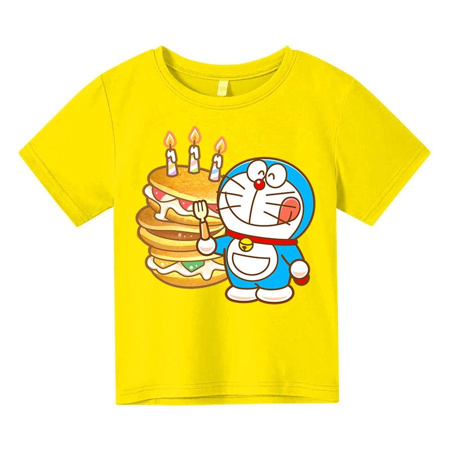 Áo thun trẻ em doraemon bánh rán 4 màu Có size người lớn, King Cotton