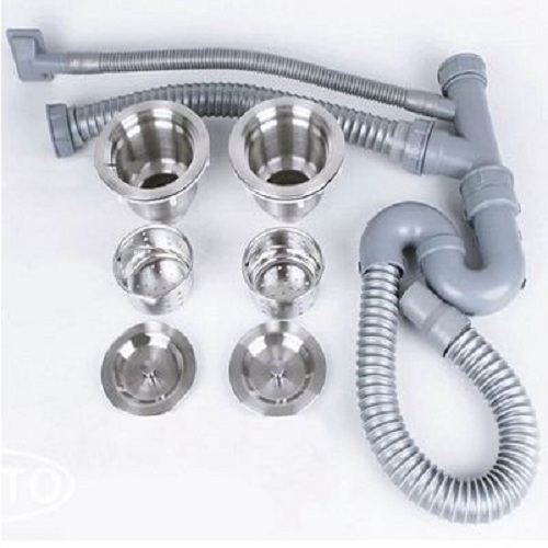 Xiphong chậu rửa chén bát đôi, bộ xả chậu rửa chén hai hộc, Nhựa ABS chống mùi hôi cao cấp