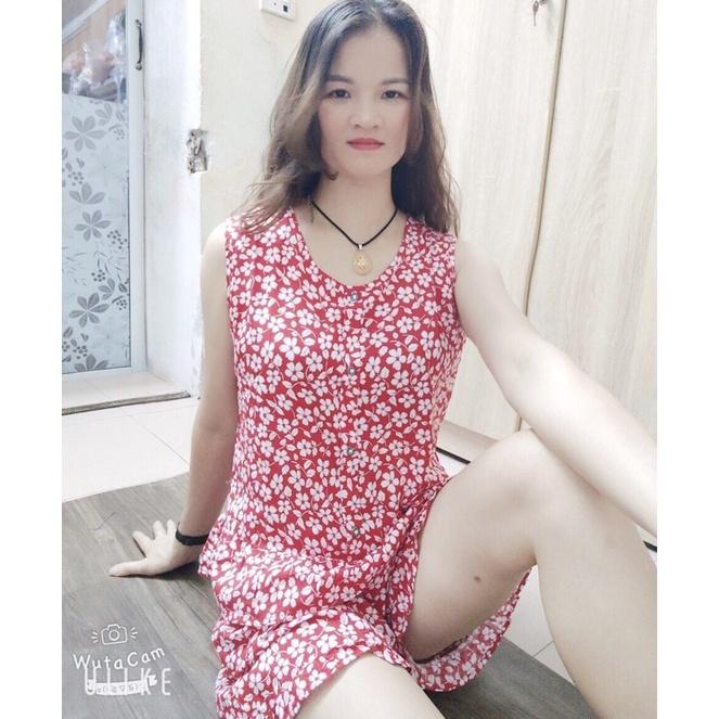 Bộ lanh nữ Việt Thắng quần sóc bèo áo babydoll trẻ trung