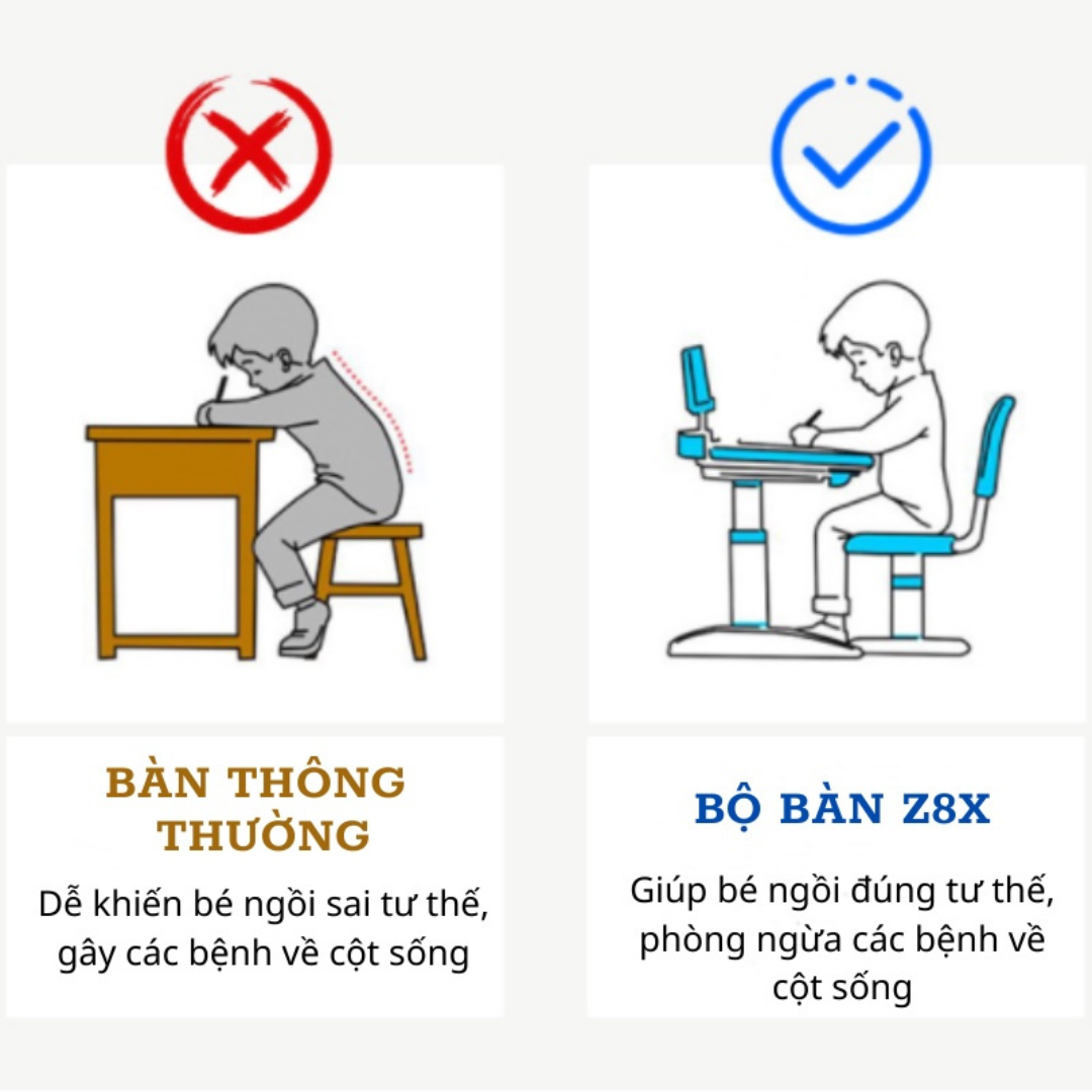 Bộ bàn học thông minh , bàn học chống gù cho học sinh tiểu học a6