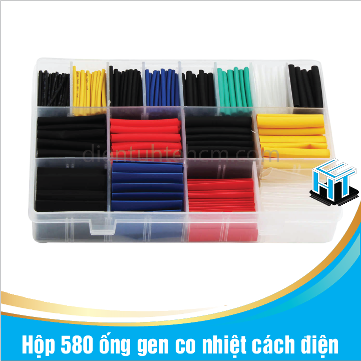 Hộp 580 ống gen co nhiệt cách điện nhiều màu nhiều kích cỡ